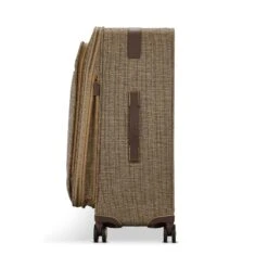 Hartmann Tweed Medium Journey Expandable Spinner – Classic Tan Tweed with Pebbled Leather Details -Luggage Pros Store Hartmann Tweed Medium Journey Expandable Spinner 4