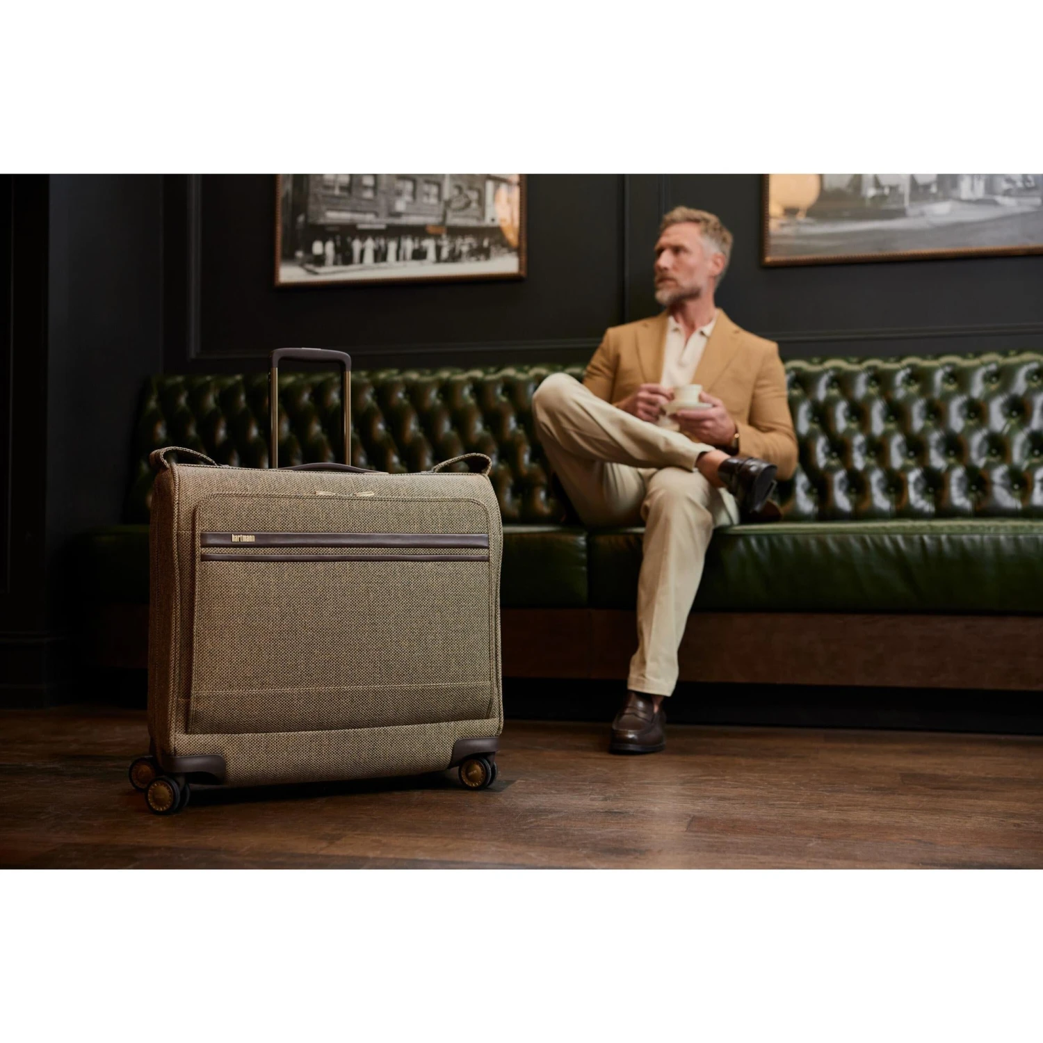 Hartmann Tweed Spinner Garment Bag - Luxury Weather-Resistant Travel Suiter with Leather Trim 9 Hartmann Tweed Spinner Garment Bag - Luxury Weather-Resistant Travel Suiter with Leather Trim - Image 7