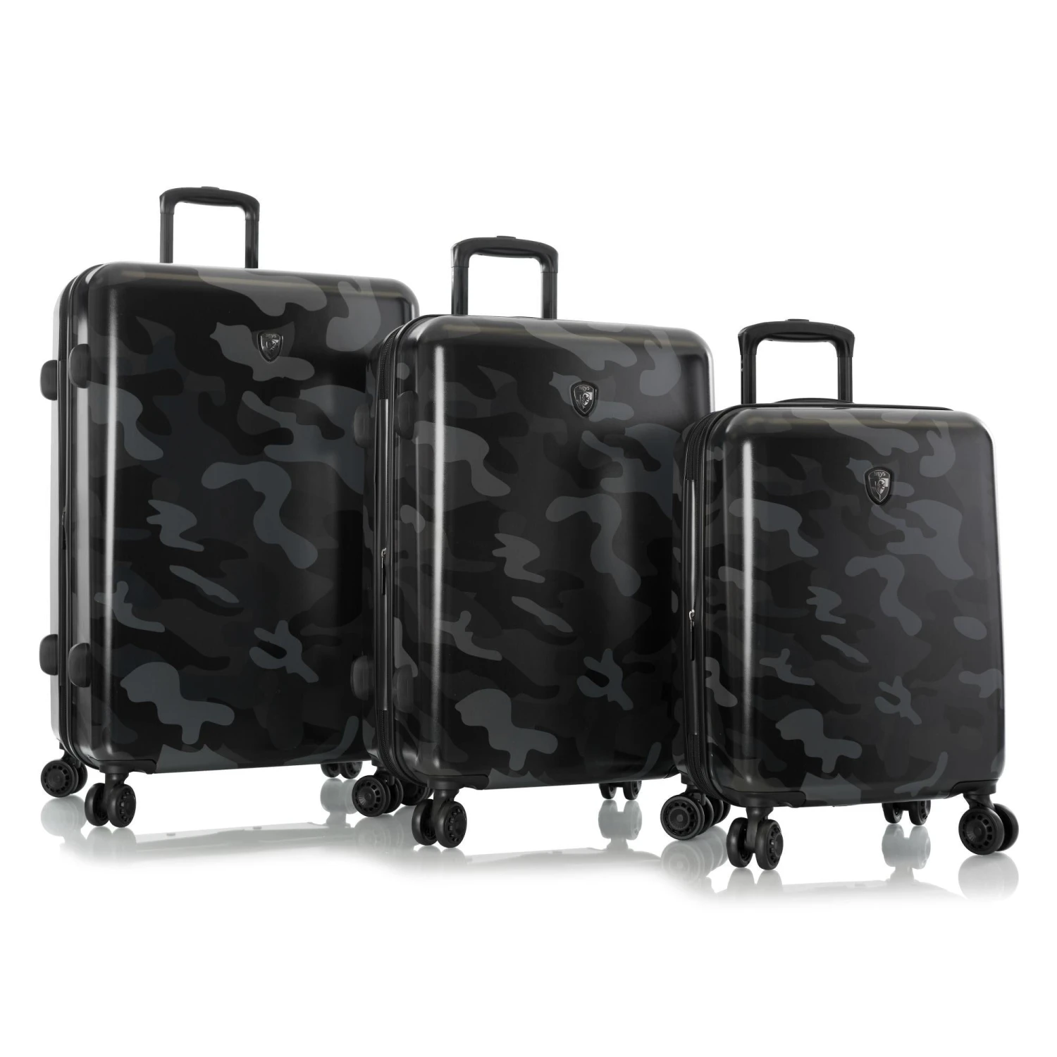 Heys Black Camo Fashion Spinner 3-Piece Luggage Set – Expandable Hardside Polycarbonate Suitcases 3 Heys Black Camo Fashion Spinner 3-Piece Luggage Set – Expandable Hardside Polycarbonate Suitcases