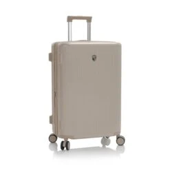 Heys Earth Tones Slate Grey 26" Spinner – Expandable Polycarbonate Checked Luggage