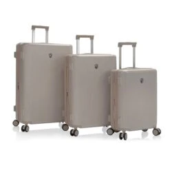 Heys Earth Tones Sage Green 3 Piece Spinner Luggage Set - Expandable Polycarbonate Travel Suitcases