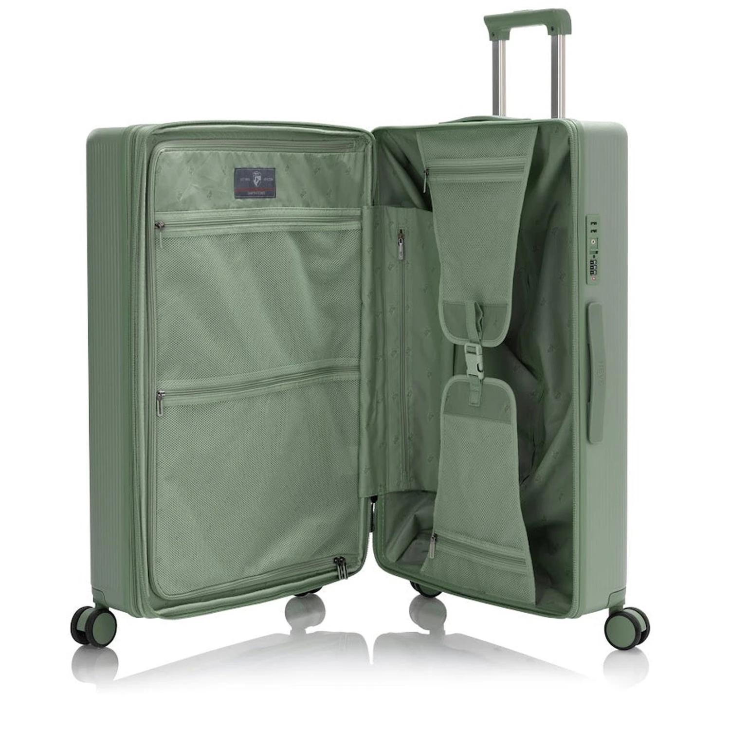 Heys Earth Tones 30" Spinner – Olive Green Ribbed Polycarbonate Checked Luggage 16 Heys Earth Tones 30" Spinner – Olive Green Ribbed Polycarbonate Checked Luggage - Image 14