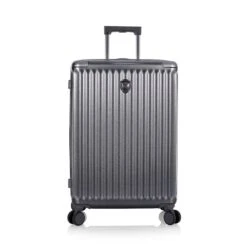 Heys Luxe 26" Gunmetal Spinner – Expandable Polycarbonate Checked Luggage with Metal Corner Guards -Luggage Pros Store Heys Luxe 26 Spinner 7