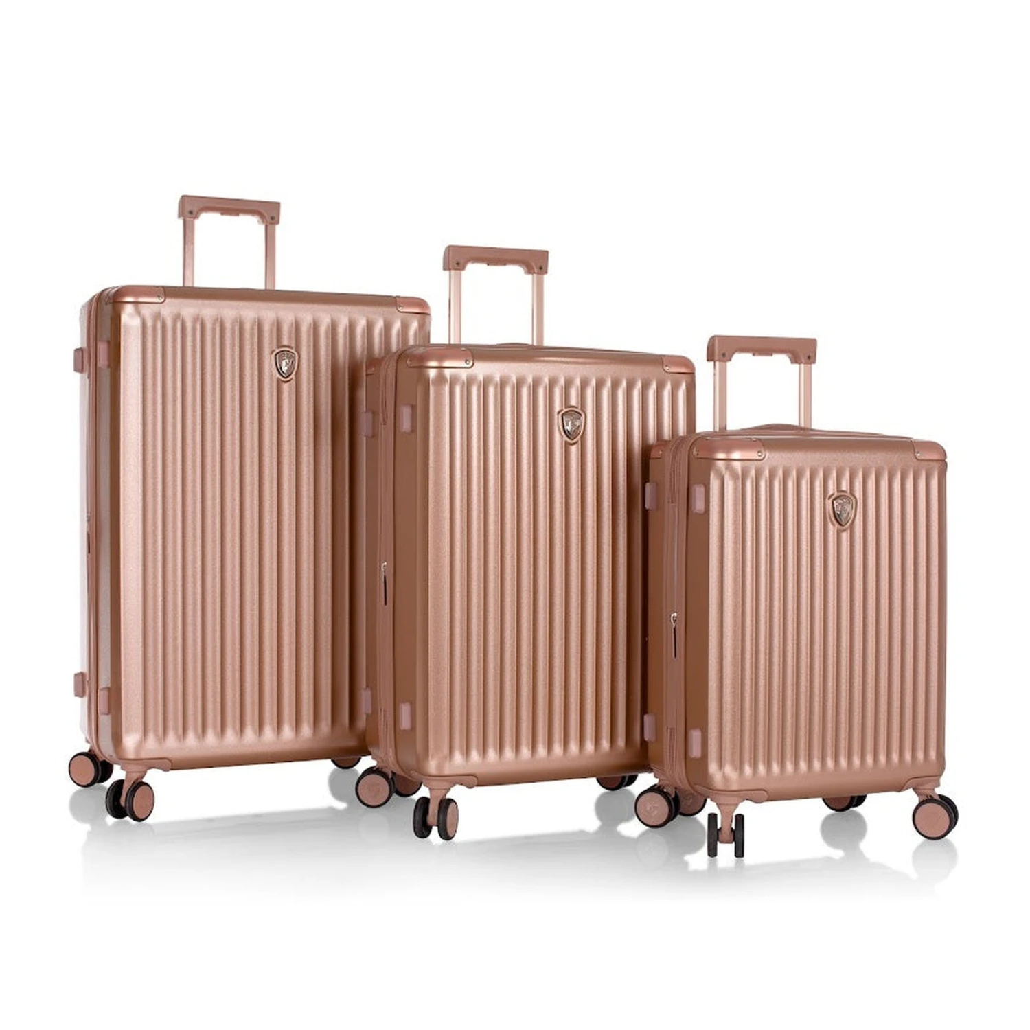 Heys Luxe 3 Piece Spinner Luggage Set – Rose Gold Metallic Polycarbonate Hardside 5 Heys Luxe 3 Piece Spinner Luggage Set – Rose Gold Metallic Polycarbonate Hardside - Image 3