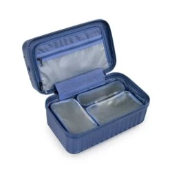 Heys Luxe Navy Polycarbonate Beauty Case – Brushed Metallic Travel Organizer with Packing Cubes -Luggage Pros Store Heys Luxe Beauty Case 15