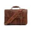 Korchmar Garfield Espresso Full Grain Leather 15" Laptop Messenger Bag – Handcrafted Professional Briefcase