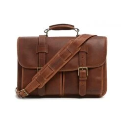 Korchmar Garfield Espresso Full Grain Leather 15" Laptop Messenger Bag – Handcrafted Professional Briefcase