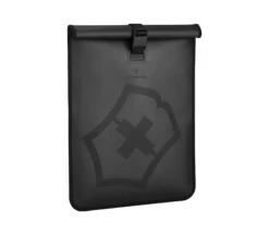 Victorinox Touring 2.0 Waterproof Roll-Top Laptop Sleeve 15 – Matte Black Technical Protection -Luggage Pros Store LS Blk Side Angle