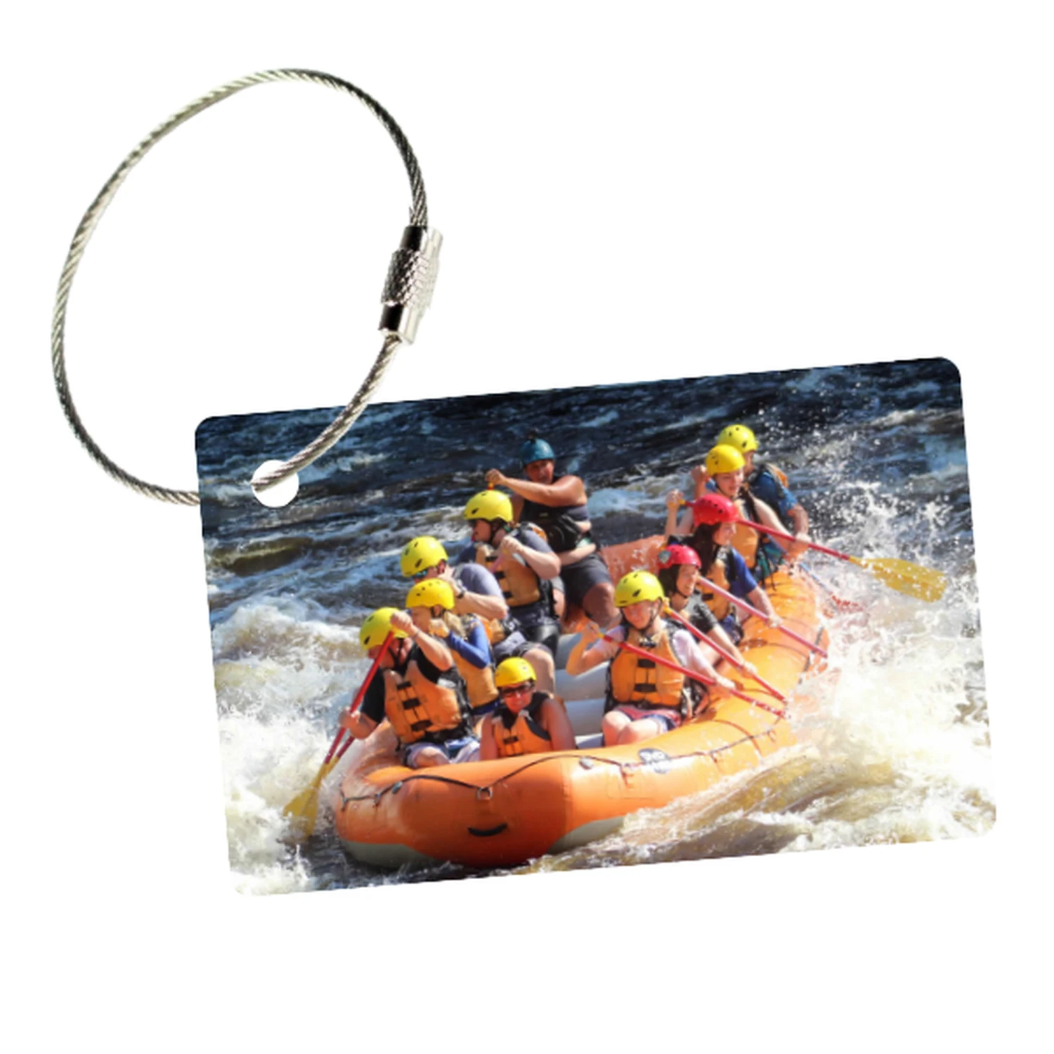 MyFly Custom Horizontal Luggage Tag with Stainless Steel Metal Loop - Personalized Photo Travel ID 6 MyFly Custom Horizontal Luggage Tag with Stainless Steel Metal Loop - Personalized Photo Travel ID - Image 4