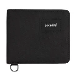 Pacsafe RFIDSafe Slim Bifold Wallet in Black – Recycled PET RFID Blocking Travel Wallet