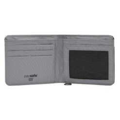 Pacsafe RFIDsafe Bifold Wallet - Black Recycled Polyester Slim Security Wallet -Luggage Pros Store Pacsafe RFIDsafe Bifold Wallet 13