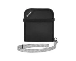 Pacsafe RFIDsafe V100 Black Anti-Theft Bifold Wallet with Detachable Security Strap
