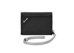 Pacsafe RFIDsafe V125 Black Trifold Anti-Theft Wallet with Cut-Resistant Security Strap