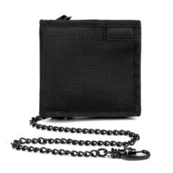 Pacsafe RFIDsafe Z100 Black - Rugged Anti-Theft Bifold Wallet with Security Chain