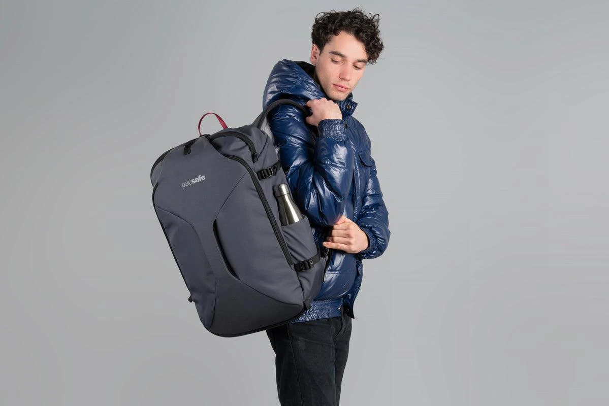 Pacsafe Venturesafe EXP45 Anti-Theft Carry-On Travel Backpack - Black Recycled PET 18 Pacsafe Venturesafe EXP45 Anti-Theft Carry-On Travel Backpack - Black Recycled PET - Image 16