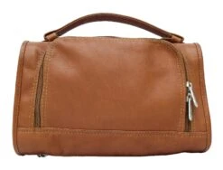 Piel Leather Half-Moon Utility Kit – Premium Full Grain Vaquetta Leather Travel Toiletry Bag