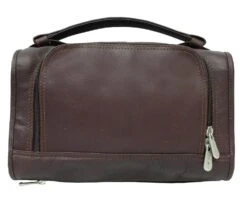 Piel Leather Half-Moon Utility Kit – Premium Full Grain Vaquetta Leather Travel Toiletry Bag -Luggage Pros Store Piel Half Moon Utility Kit 5