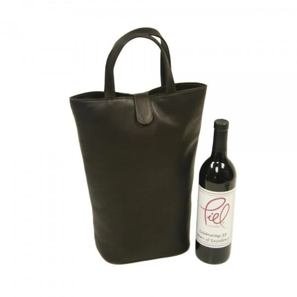 Piel Leather Double Wine Tote 3 Piel Leather Double Wine Tote