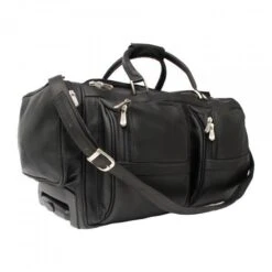 Piel Leather Duffel With Pockets On Wheels -Luggage Pros Store Piel Leather Duffel With Pockets On Wheels 7