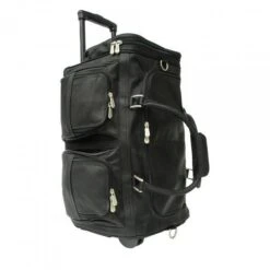 Piel Leather Duffel With Pockets On Wheels -Luggage Pros Store Piel Leather Duffel With Pockets On Wheels 8
