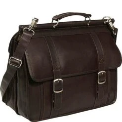 Piel Leather Full-Grain Vaquetta European Briefcase - 16-Inch Laptop Organizer Bag
