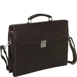 Piel Leather Executive Four Step-Down Portfolio - Full-Grain Vaquetta Leather Briefcase