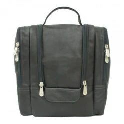 Piel Leather Hanging Travel Toiletry Kit - Premium Full Grain Vaquetta Leather Organizer