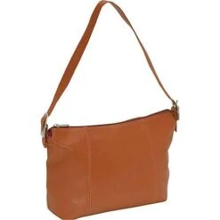 Piel Leather Full-Grain Cowhide Medium Shoulder Bag - Adjustable Strap Top-Zip Tote