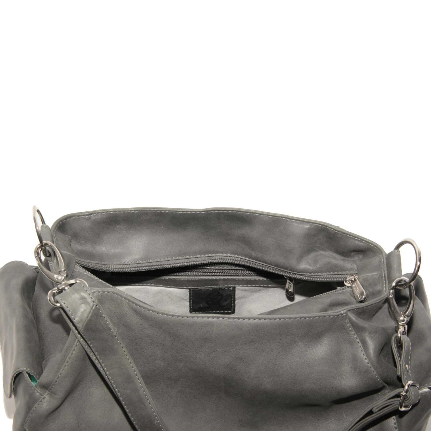 Piel Leather Full-Grain Cowhide Top-Zip Cross Body Hobo Bag 4 Piel Leather Full-Grain Cowhide Top-Zip Cross Body Hobo Bag - Image 2