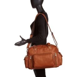 Piel Leather Handcrafted Naked Leather Multi-Pocket Travelers Carry-On Duffel Bag -Luggage Pros Store Piel Leather Travelers Carry On 6
