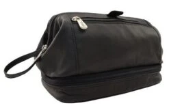 Piel Leather U-Frame Utility Kit with Zip Bottom – Premium Vaquetta Cowhide Travel Toiletry Bag -Luggage Pros Store Piel Leather U Frame Utility Kit w Zip Bottom 7