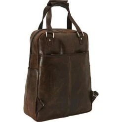 Piel Leather Brown Full-Grain Vintage Laptop Carry-All – Convertible Backpack with 14" Sleeve -Luggage Pros Store Piel Leather Vintage Laptop Carry AllConvertible Backpack 5