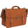 Piel Leather XXL Flap-Over Computer Portfolio – Full Grain Vaquetta 17-inch Laptop Briefcase
