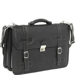 Piel Leather XXL Flap-Over Computer Portfolio – Full Grain Vaquetta 17-inch Laptop Briefcase -Luggage Pros Store Piel XXL Flap Over Computer Portfolio 4