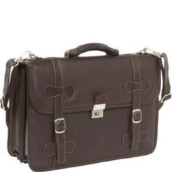 Piel Leather XXL Flap-Over Computer Portfolio – Full Grain Vaquetta 17-inch Laptop Briefcase -Luggage Pros Store Piel XXL Flap Over Computer Portfolio 5