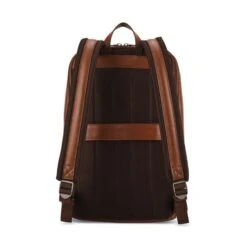 Samsonite Classic Leather Slim Backpack - Cognac Brown Top Grain Leather Professional Laptop Bag -Luggage Pros Store Samsonite Classic Leather Slim Backpack 3