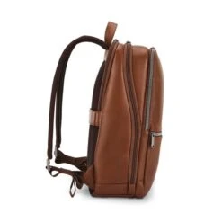 Samsonite Classic Leather Slim Backpack - Cognac Brown Top Grain Leather Professional Laptop Bag -Luggage Pros Store Samsonite Classic Leather Slim Backpack 5