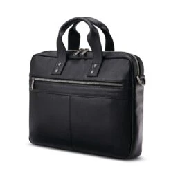Samsonite Classic Leather Slim Brief - Black 15.6" Laptop Business Case