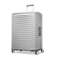 Samsonite Framelock Max Large 29" Spinner – Brushed Silver Zipper-less Hardside Checked Luggage