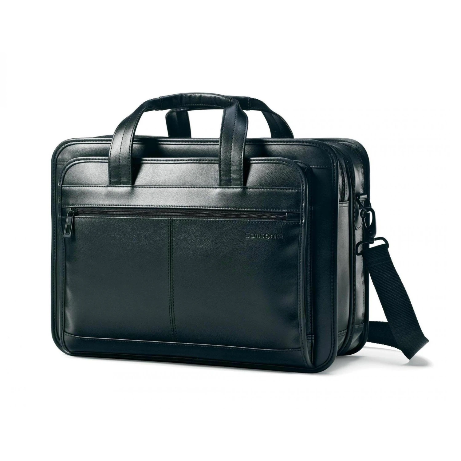 Samsonite Black Genuine Leather Expandable 15.6 Inch Laptop Business Case 3 Samsonite Black Genuine Leather Expandable 15.6 Inch Laptop Business Case