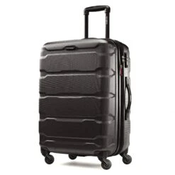 Samsonite Omni PC 24-inch Hardside Checked Spinner Luggage - Scratch-Resistant Polycarbonate with TSA Lock