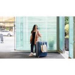 Samsonite Opto 3 Navy Blue 3-Piece Hardside Spinner Luggage Set – Expandable with EAZYHOOK™ -Luggage Pros Store Samsonite Opto 3 3 Piece Set Carry OnMediumLarge 20