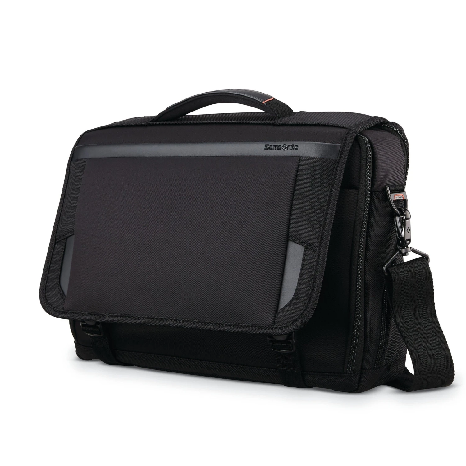 Samsonite Pro Black 15.6" Slim Messenger – Tech-Integrated Business Bag with Leather Accents 3 Samsonite Pro Black 15.6" Slim Messenger – Tech-Integrated Business Bag with Leather Accents