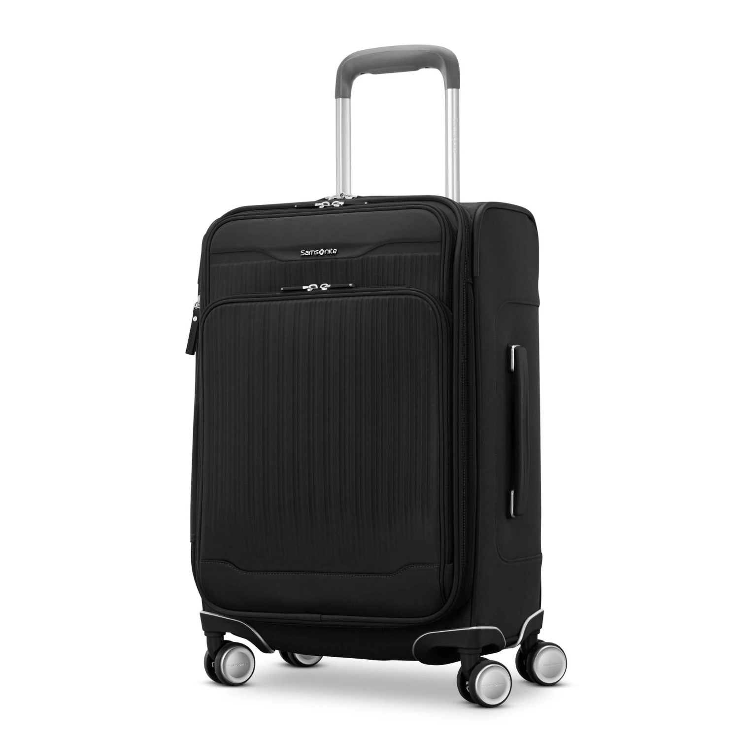 Samsonite Silhouette 18 Black Softside Carry-On Expandable Spinner - Aero-Trac 4-Wheel Luggage 4 Samsonite Silhouette 18 Black Softside Carry-On Expandable Spinner - Aero-Trac 4-Wheel Luggage - Image 2