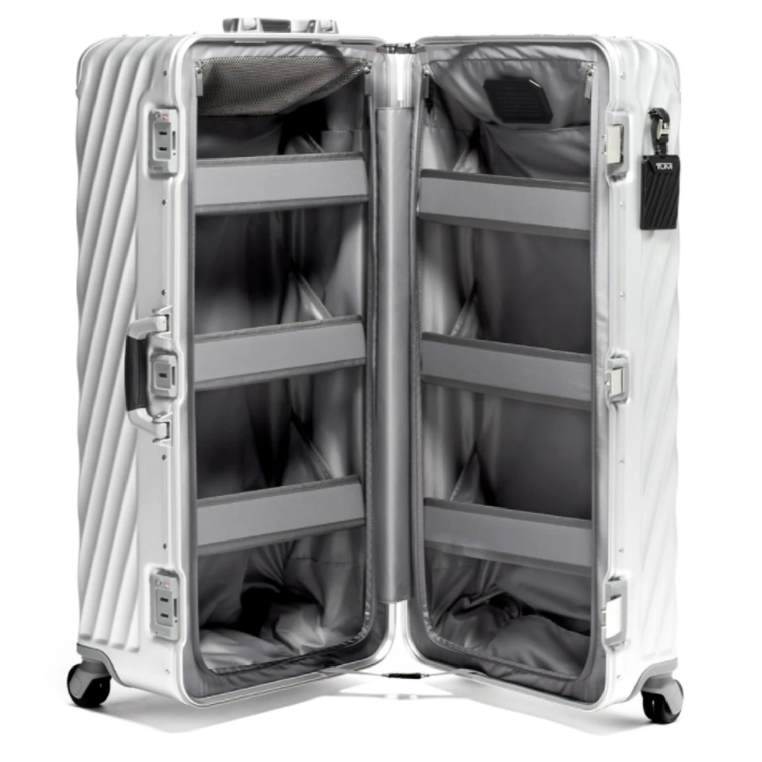 TUMI 19 Degree Aluminum Silver Rolling Trunk – Heavy-Duty Extra Large Checked Luggage 4 TUMI 19 Degree Aluminum Silver Rolling Trunk – Heavy-Duty Extra Large Checked Luggage - Image 2