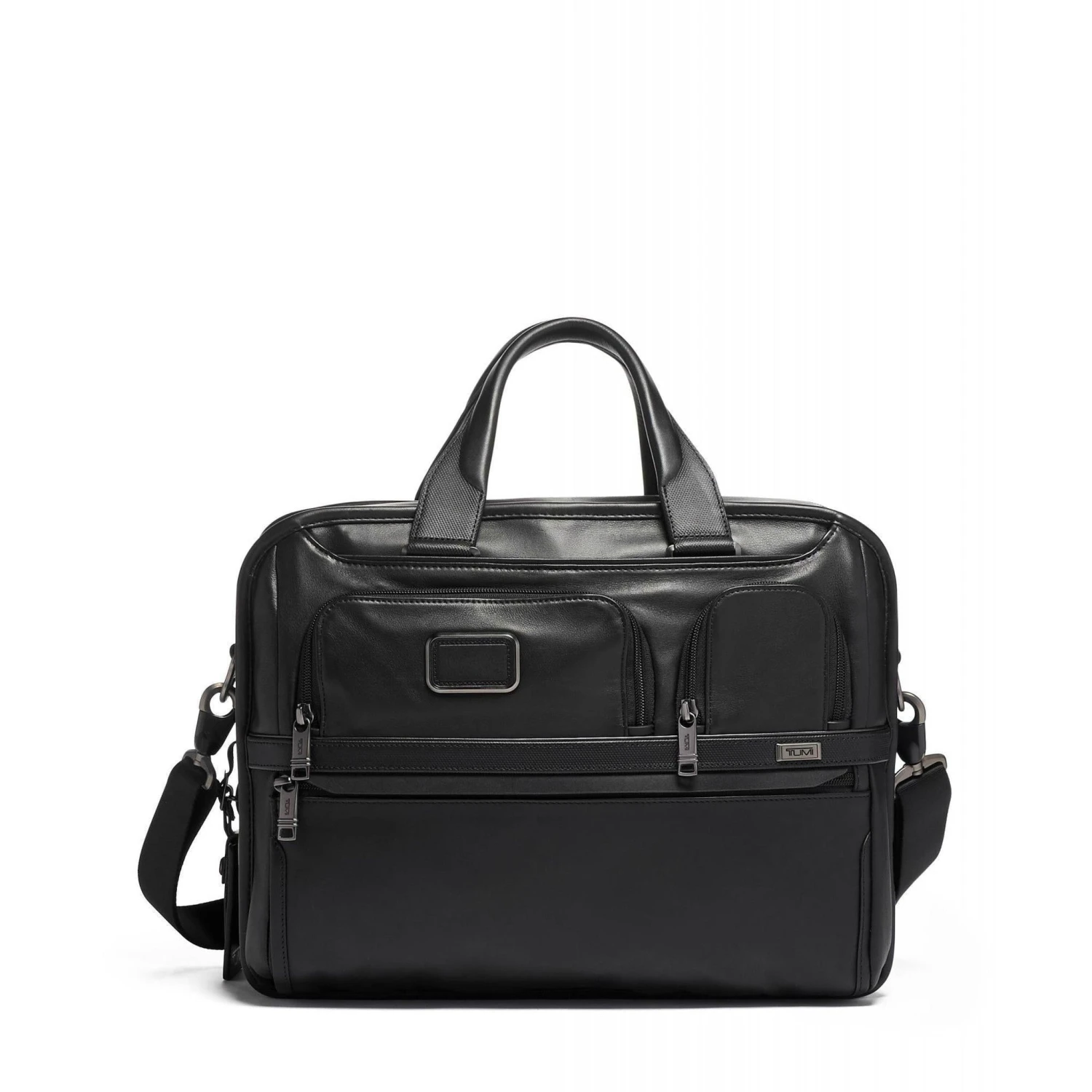 TUMI Alpha 3 Black Cowhide Leather Expandable Organizer Laptop Briefcase 3 TUMI Alpha 3 Black Cowhide Leather Expandable Organizer Laptop Briefcase