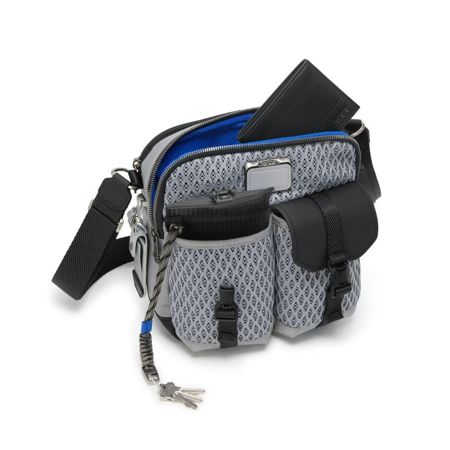 TUMI Alpha Bravo Nomadic Crossbody - Geometric Mesh Tactical Sling Bag 4 TUMI Alpha Bravo Nomadic Crossbody - Geometric Mesh Tactical Sling Bag - Image 2