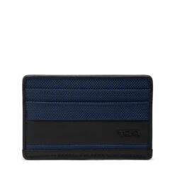 TUMI Alpha SLG Slim Card Case – Black Ballistic Nylon with ID Window Minimalist Wallet