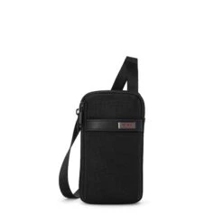 TUMI Alpha Black Ballistic Nylon Small Crossbody Pouch – Compact Minimalist Travel Bag