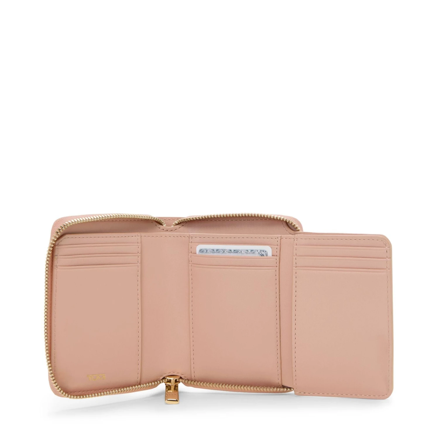 TUMI Belden Navy Leather Tri-Fold Zip-Around Wallet - Compact Multi-Pocket Organizer 8 TUMI Belden Navy Leather Tri-Fold Zip-Around Wallet - Compact Multi-Pocket Organizer - Image 6